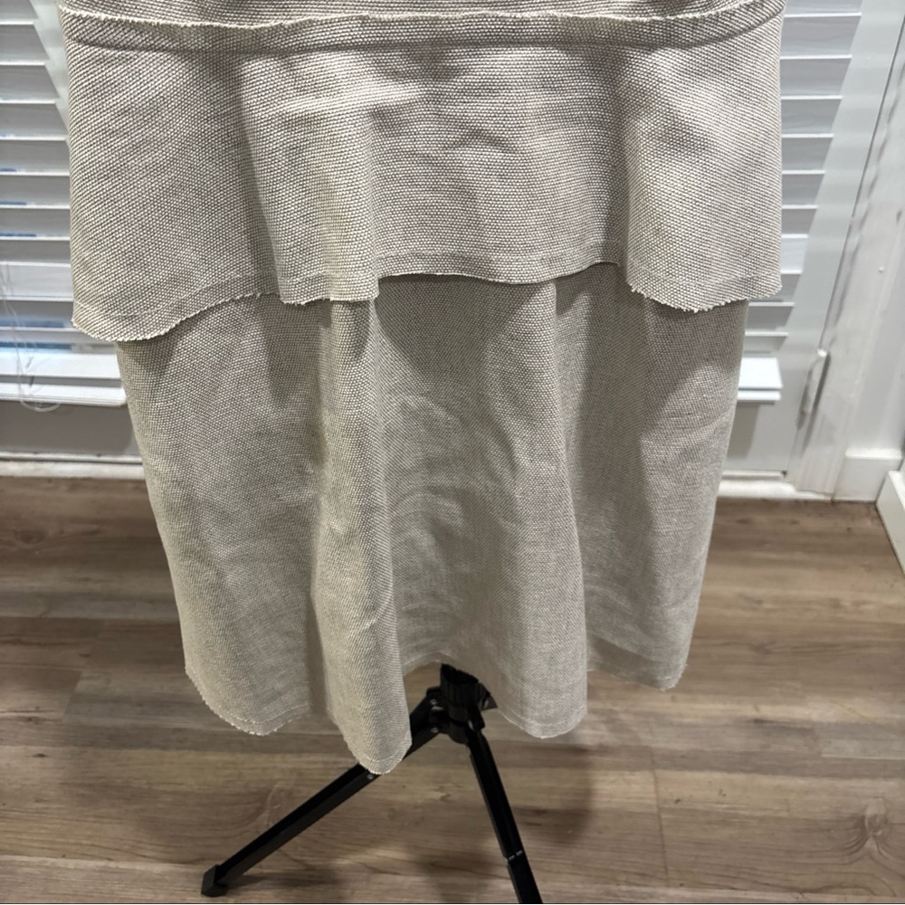 Women's Tiered Linen-Blend Dress in Light Beige